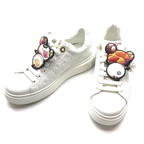 LOUISVUITTON ルイヴィトン 1AGZGR LV×TM タイムアウトライン スニーカー サイズ37 白 ホワイト パンダ レディース 靴 管理RY26000541