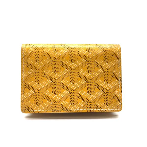 GOYARD ゴヤール 名刺入れ カードケース イエロー 黄色 PVCレザー パスケース 定期入れ レディース メンズ ロゴ 管理RY26000763