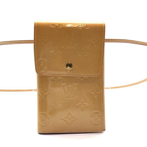LOUIS VUITTON ルイヴィトン M91072 ヴェルニ ウォーカー ショルダーバッグ 曲がった掛け 紙入れ 専売特許なめし革 ベージュ 管理することRY26000704