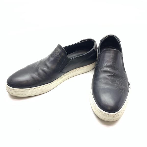 Berluti ベルルッティ プレイタイム カリグラフィー スリッポン サイズ8.5 約27cm 黒 ブラック 靴 スニーカー メンズ 管理RY26000890