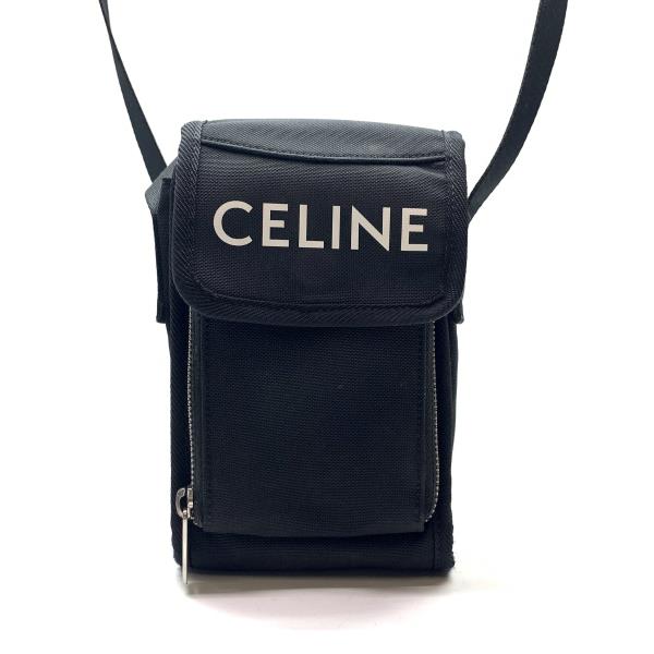 CELINE セリーヌ トレッキング モバイルポーチ ポシェット ショルダーバッグ 黒 ブラック メンズ レディース 管理RY26001067
