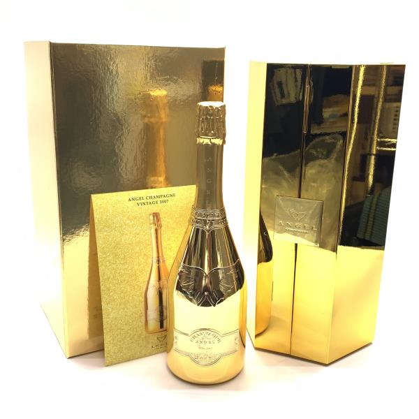 ANGEL CHAMPAGNE Vintage 2007 エンジェル シャンパン ビンテージ 2007 12.5度 750ml 専用ケース 箱 ゴールド 金色 果実酒 管理RY26001012