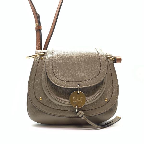 Chloe クロエ スージー スモールサドルバッグ ショルダーバッグ 斜め掛け ポシェット グレージュ マグネット レディース 管理RY26001898