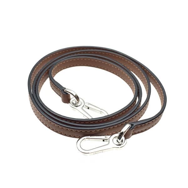 LOEWE ロエベ レザーストラップ ショルダーストラップ バッグストラップ ブラウン 茶色 レザー 117cm ネックストラップ 管理RY26001952