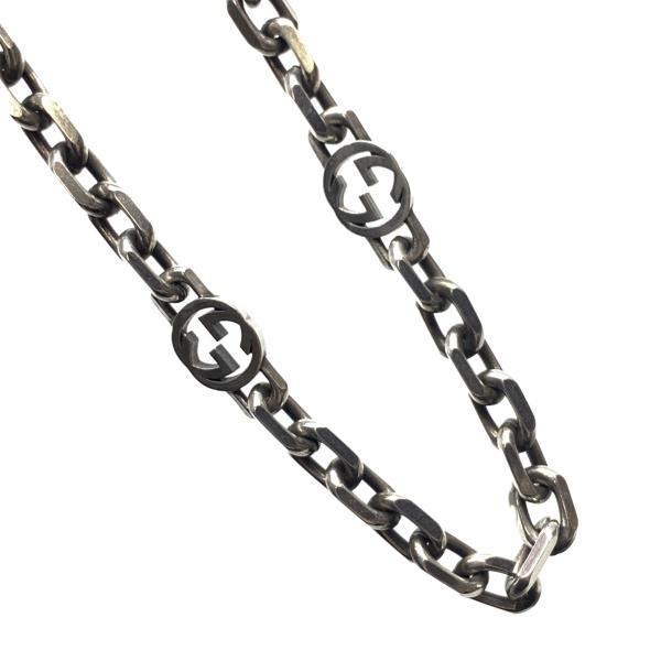 GUCCI グッチ インターロッキング 首飾り シャンデリヤ しろがね色 SV925 付属品 宝飾品 チェーン店 メンズ 管理することRY26002081