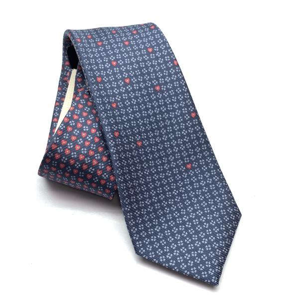未使用 BVLGARI ブルガリ ネクタイ 243617 シルク100％ クローバー ハート 青 ピンク 剣先幅8cm ビジネス スーツ メンズ 管理RY26002470｜かんてい局名古屋錦三丁目・緑店