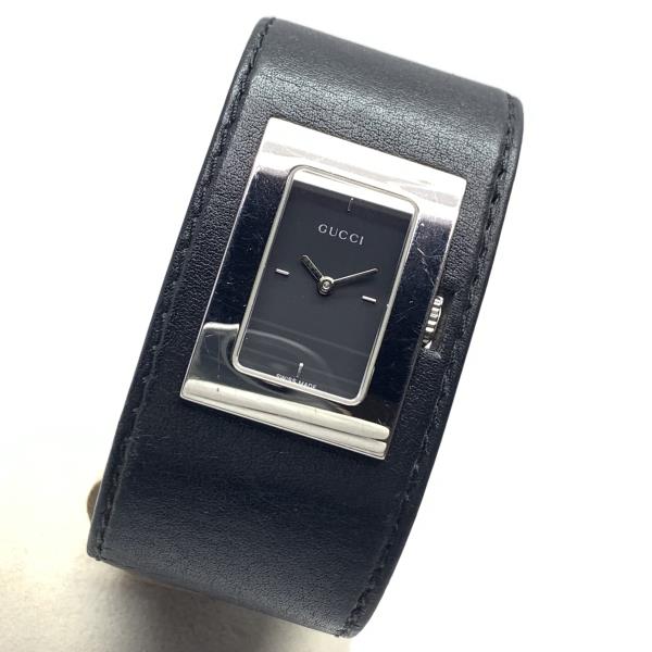 GUCCI グツチ 7800L クオーツ バングルウォッチ 黒文字盤　2針 レザー ステンレス レディース ウォッチ アナログ 管理RY26002864｜かんてい局名古屋錦三丁目・緑店