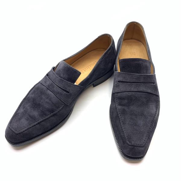 Berluti ベルルッティ アンディ スエードクロス なめし革 置き目毛革 シューズ 靴 7 1/2 薄墨色系 メンズ 成人男性 革靴 スリッポン 管理することRY26003183