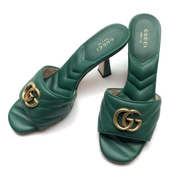 GUCCI グッチ 674839 GG ミュール サンダル 踵 大きさ 37 約24珊 緑であること 緑 靴 シューズ レディース 亭主もち ロゴタイプ 管理することRY26003344