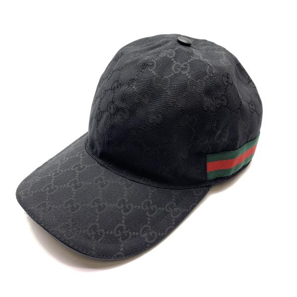 GUCCI グッチ シェリーライン GGキャンバス ベースボール キャップ 帽子 Mサイズ 58cm マジックテープ メンズ レディース 管理RY26003725|かんてい局名古屋錦三丁目・緑店