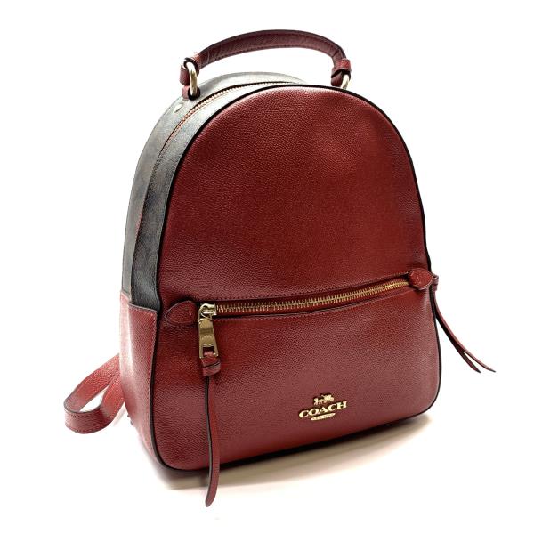 COACH コーチ 76622 バックパック リュックサック シグネチャー レッド ブラウン ファスナー開閉 PVCレザー かばん 管理RY26003856｜かんてい局名古屋錦三丁目・緑店