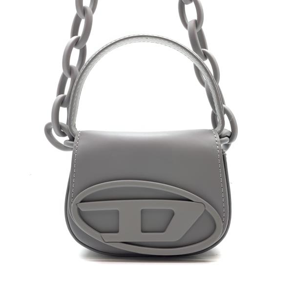 DIESEL ディーゼル 1DR XS オーバルDロゴ マット ミニバッグ ショルダーバッグ グレー 灰色 マグネット レディース かばん 管理RY26004293｜かんてい局名古屋錦三丁目・緑店