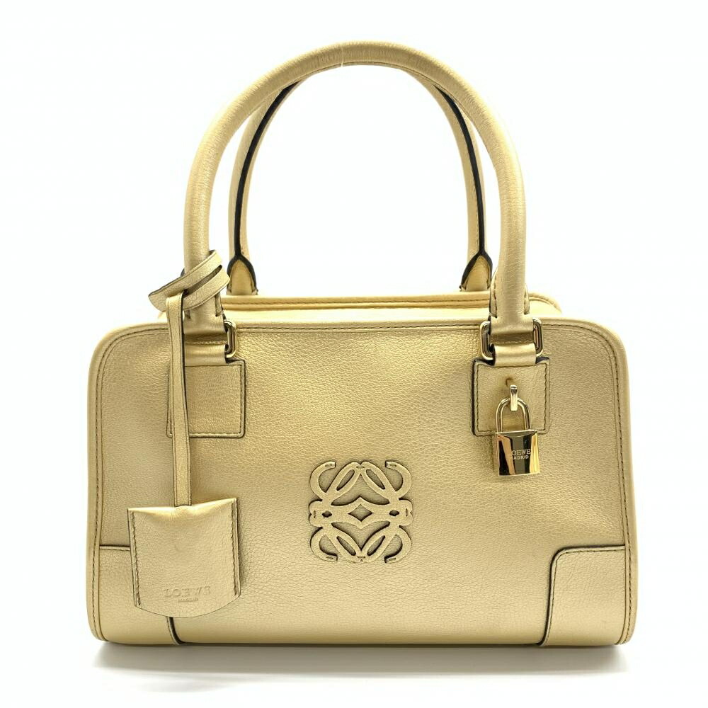 LOEWE ロエベアマソナ36ミニボストン　ハンドバッグ　ゴールド金具　ステッチ LOEWE（ロエベ） アマソナ36 ボストンバッグ 2way ハンドバッグ