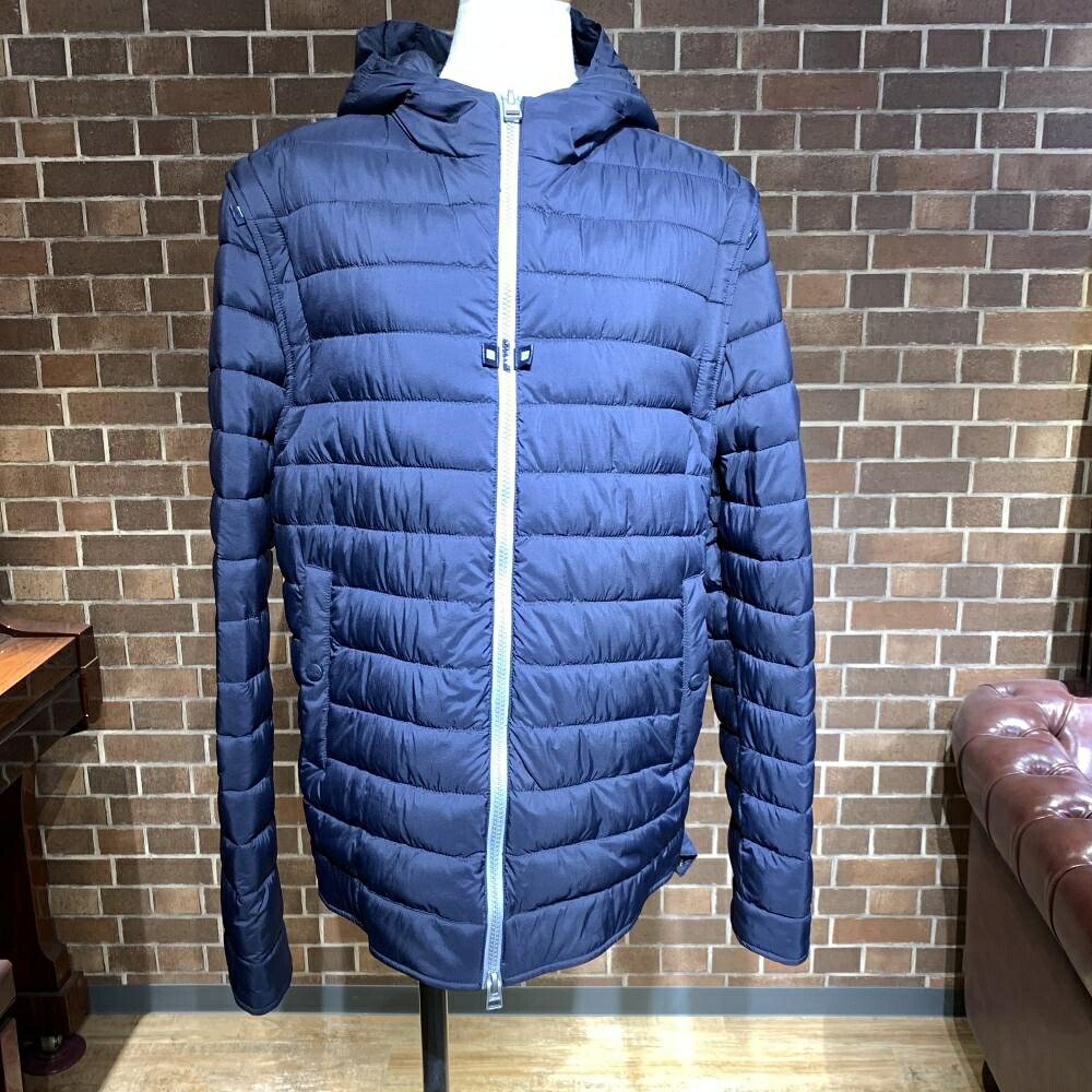 HERNO ヘルノ PC0061U アウター ジャケット ダウン ネイビー ファスナー開閉 ベスト 腕着脱式 メンズ サイズ52 管理HS31236