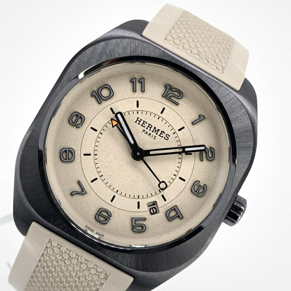 HERMES エルメス SP1.743 H08 エイチ・オー・エイト W054099WW00 HODINKEE LIMITED EDITION 世界限定100本 39mm チタンケース 100m防水 メンズ オートマチック スポーツウォッチ シースルーバック デイト 管理YI38034