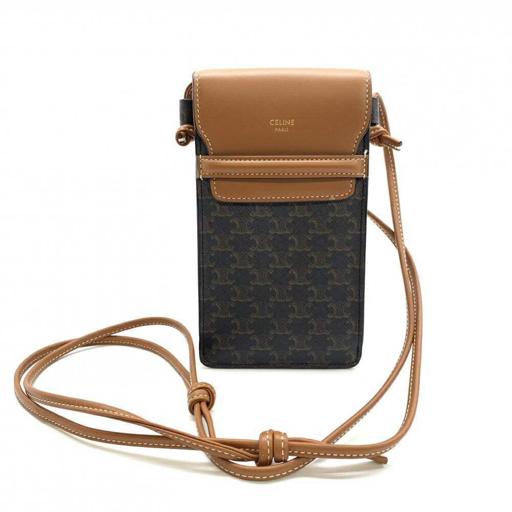即発【CELINE】 ストラップ付き トリオンフポーチ 楽天市場】CELINE セリーヌ フォンポーチ Phone pouch with Flap