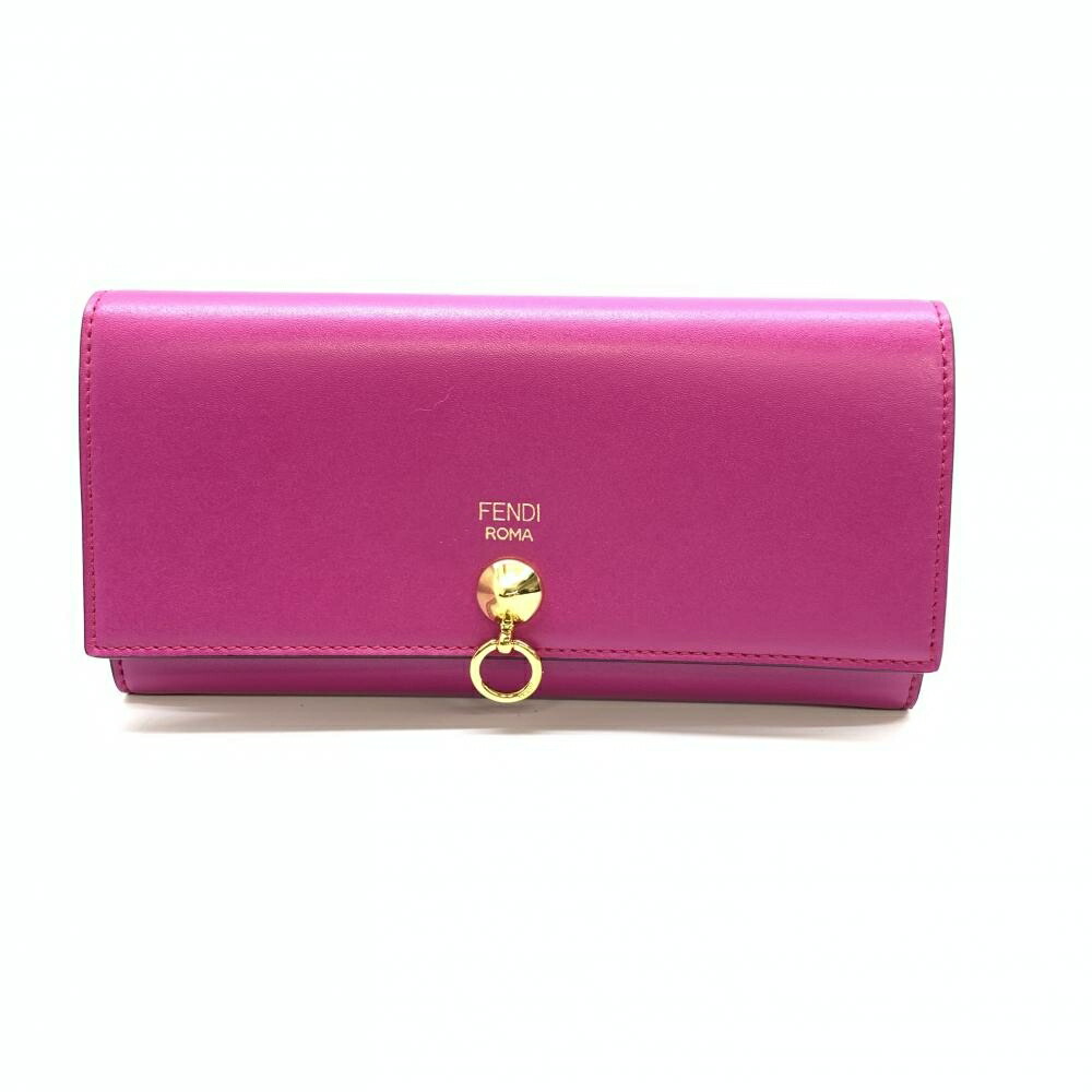 FENDI フェンディ 8M0251 バイザウェイ コンチネンタルウォレット 二つ折り長紙入れ 名取り草開閉 サクラ色 なめし革 レディース 管理することHS40316