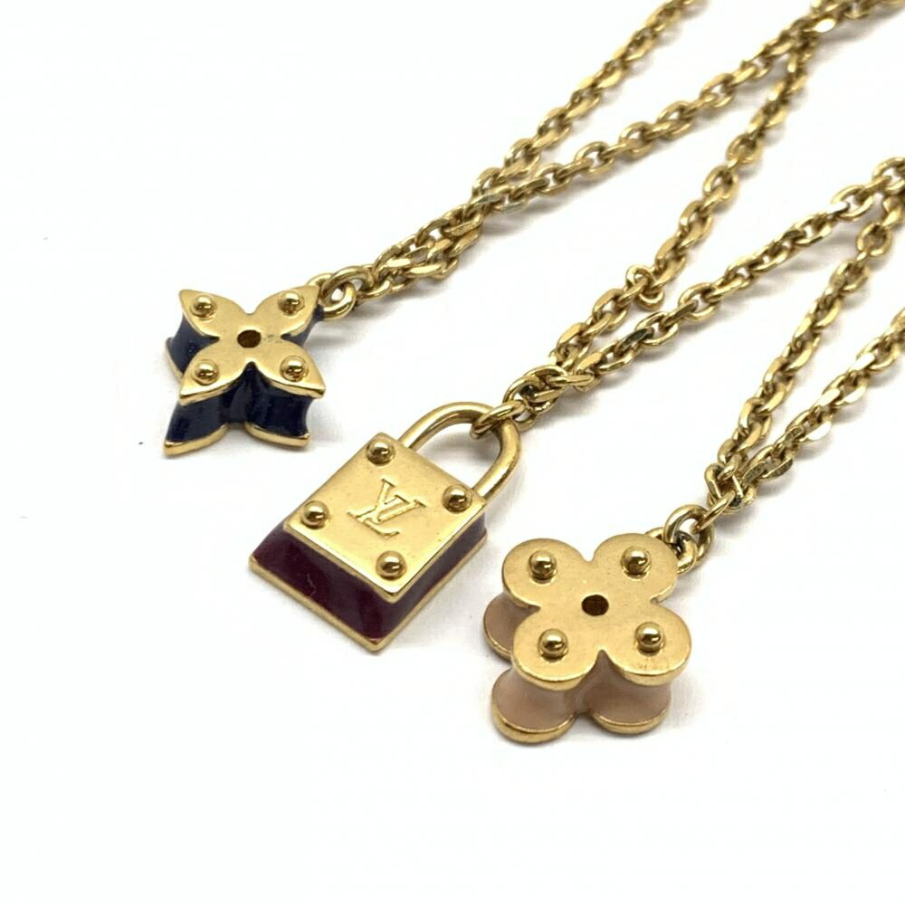 LOUIS VUITTON ルイヴィトン M66246 コリエ・スウィートチャーム ネックレス アクセサリー 3連 ゴールドカラー レディース 管理RT40347 20,160円