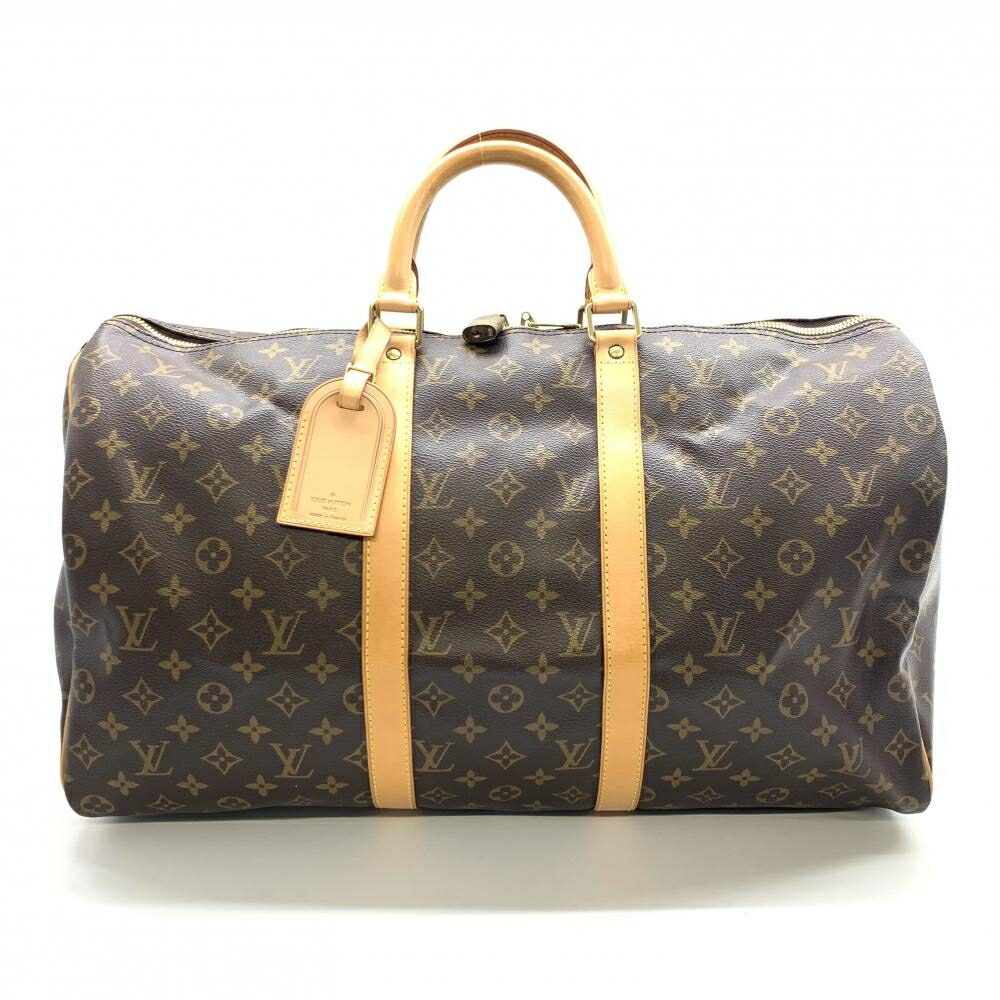 【鑑定済】ルイヴィトン　モノグラム　キーポル55　ボストンバッグ　茶　旅行バッグ 鑑定済☆ルイヴィトン モノグラム キーポル55 ボストンバッグ 旅行