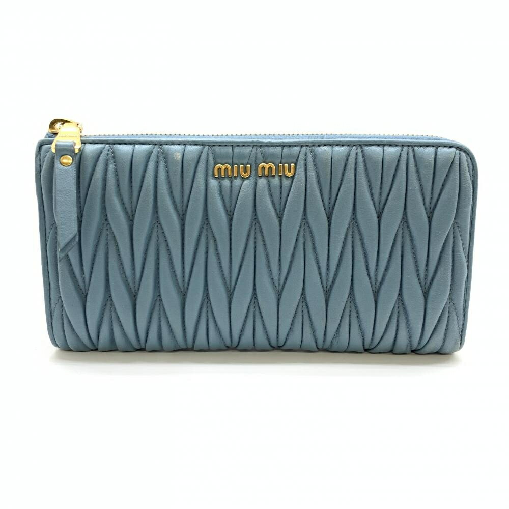 MIUMIU 長財布 ラウンドファスナー　レザー　ブランド金具　ブルー 楽天市場】MIUMIU ミュウミュウ 長財布 5ML506 2D7A MADRAS
