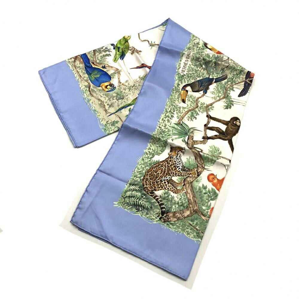 HERMES エルメスカレ55 アニマルバンダナ HERMES - 値下げ！新品未使用 エルメス シルクバンダナ アニマル