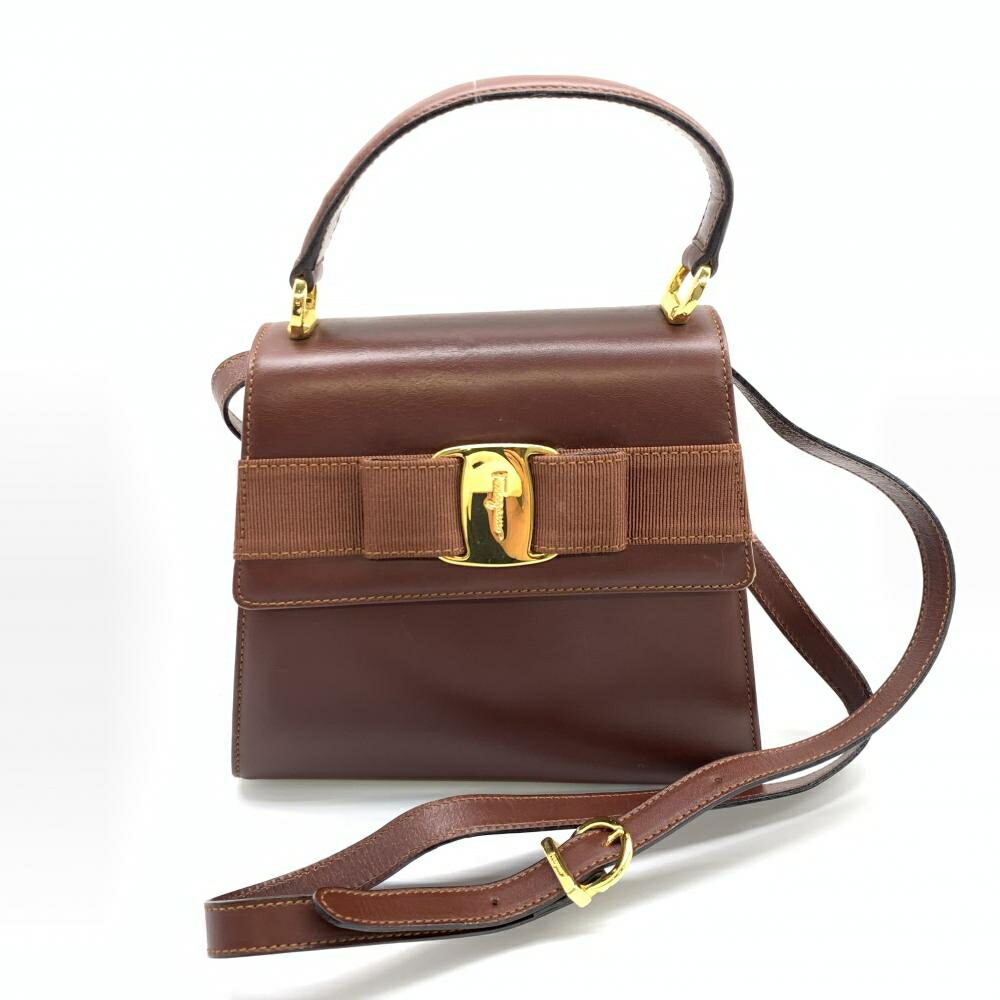 Ferragamo ブラウンレザー ハンドバッグ 楽天市場】【バッグ】Salvatore Ferragamo サルヴァトーレ
