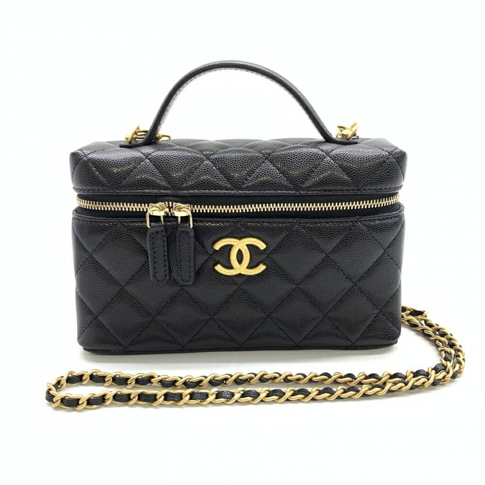 VINTAGE●CHANEL●CC フィリグリー バニティケース ミニキャビア CHANEL （未使用 展示品）シャネル CCフィリグリー ミニ