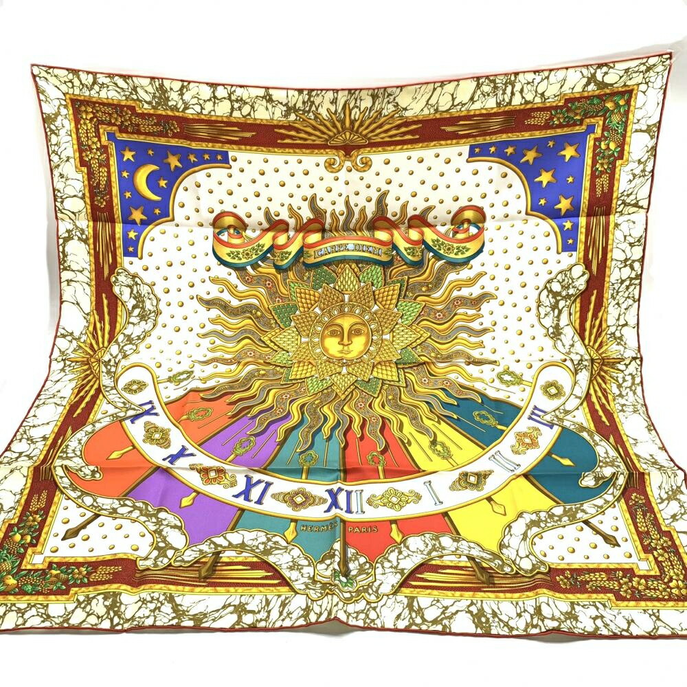 楽天市場】美品 HERMES エルメス カレ90 Soleil de Soie シルクの太陽