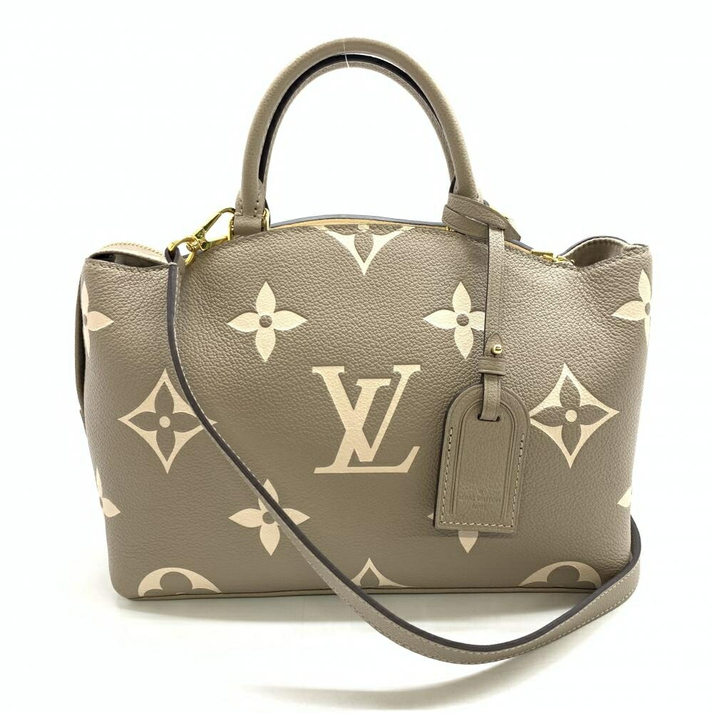 LOUIS VUITTON ルイヴィトン M58914 プティパレPM モノグラムアンプラント 2WAYショルダーバッグ レザー グレージュ ベージュ 管理RT44780