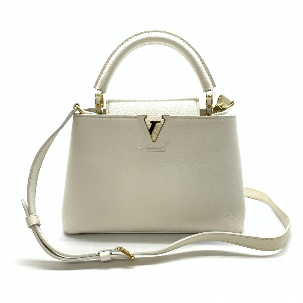 LOUIS VUITTON ルイヴィトン M54294 カプシーヌBB ブラン ホワイト 白 ゴールド金具 レザー 2WAYショルダー ハンドバッグ 管理RT46320