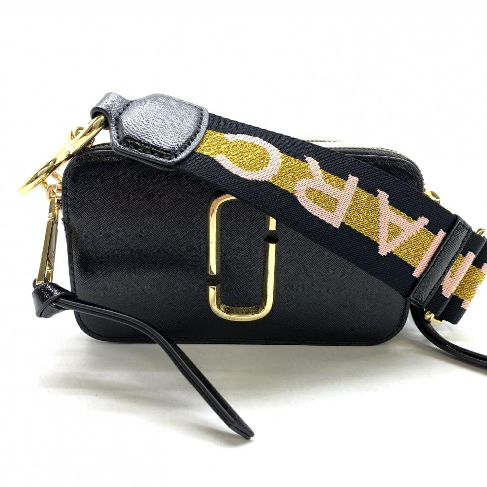 MARC JACOBS 目じるし ジェイコブス ザ スナップ スモール 写真機御徒面子 ショルダーバッグ 黒いこと 白いこと ゴールド 管理することRT46928