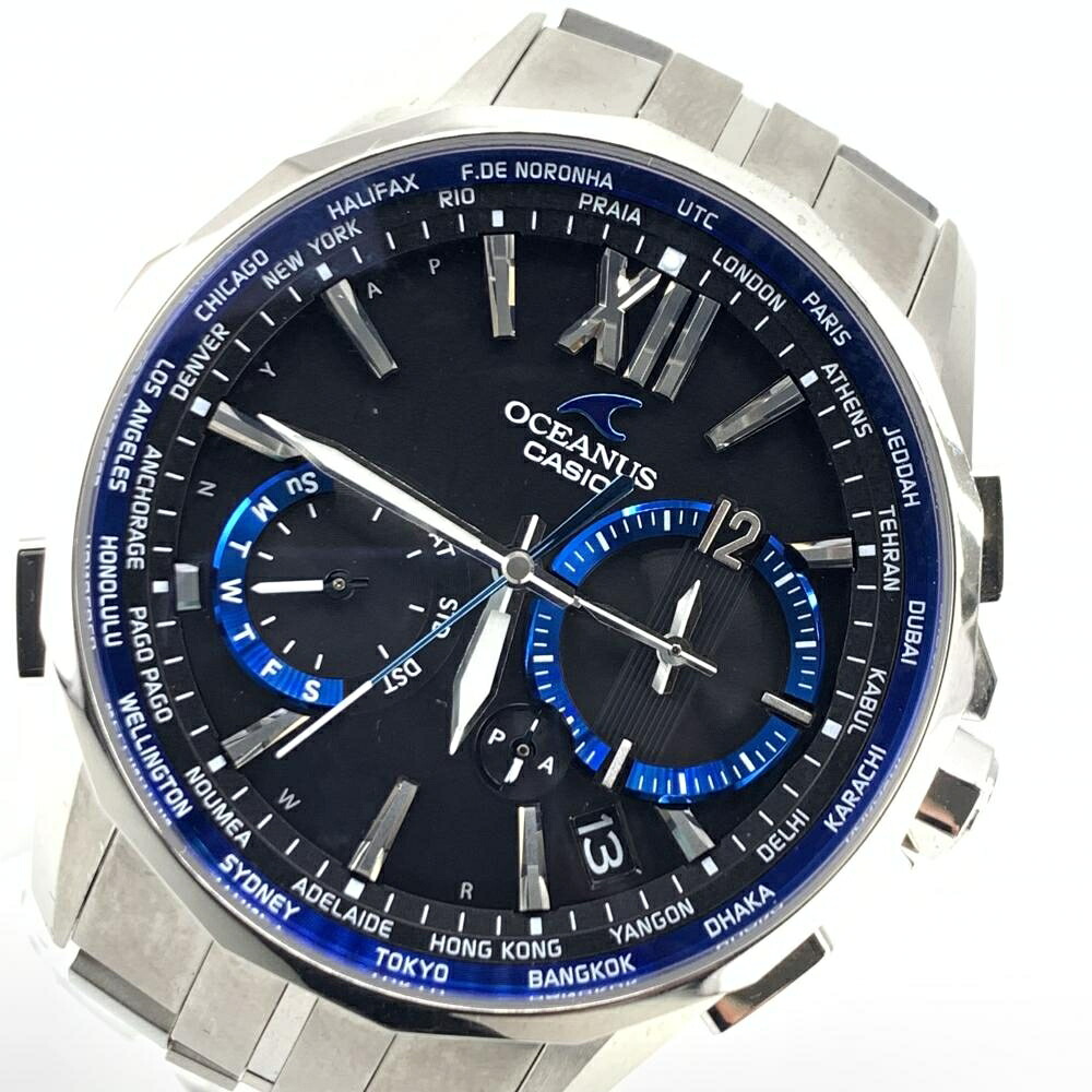 CASIO カシオ OCW-S3400-1AJF OCEANUS オシアナス Manta マンタ 43粍 チタン容れもの 手ごわいソーラー マルチ周波数帯域6 電磁波時辰儀 管理することYI47114
