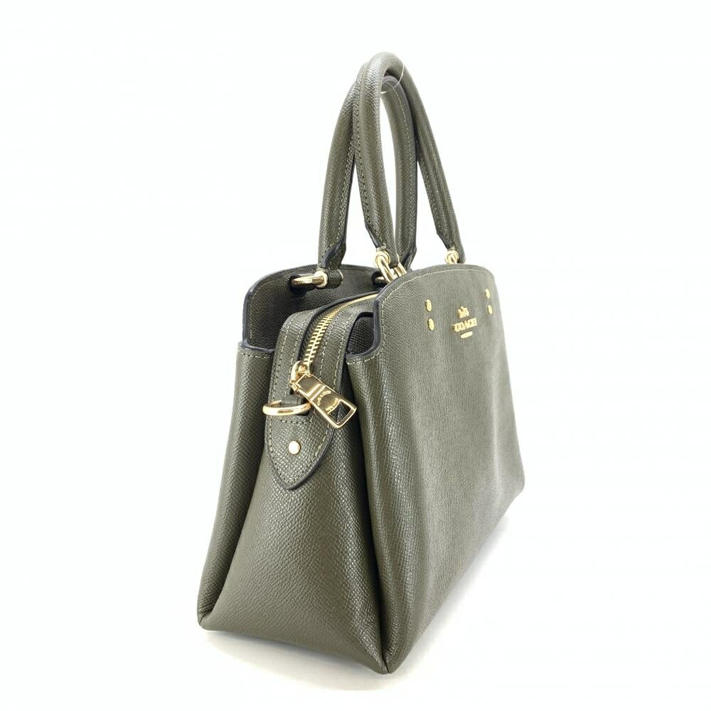 COACH コーチ 91146 ミニ リリー キャリーオール カーキグリーン レザー レディース 2WAY ショルダーバッグ 管理YI47124