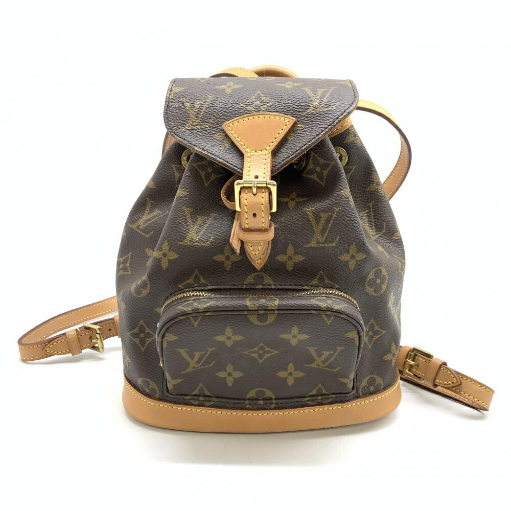 LOUIS VUITTON ルイヴィトン M51137 モノグラム ミニモンスリ レディース PVC レザー ミニバックパック リュックサック 管理YI47168