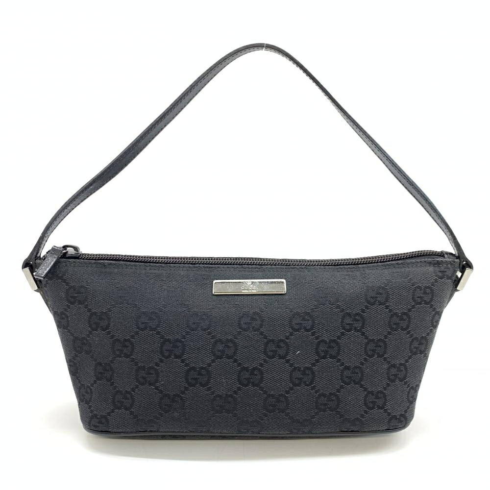 GUCCI グッチ 07198 GG帆布 ミニ御徒面子 佩び物車寄せ ハンドバック 黒 黒いこと レディース 保護することRT47513
