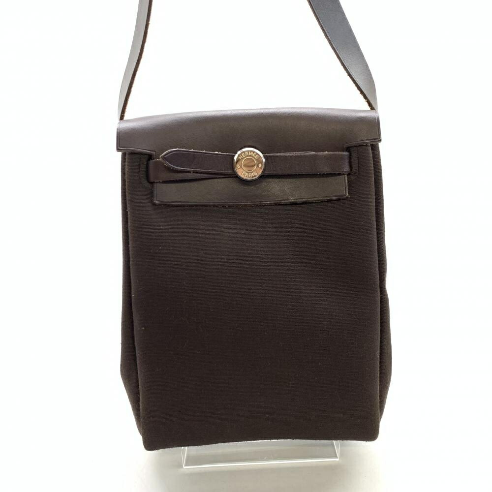 HERMES エルメス 叫びごえ御徒面子TPM ショルダーバッグ ポシェット ミニ御徒面子 曲がった掛け 帆布 なめし革 赤銅色 レディース 管理することRT47776