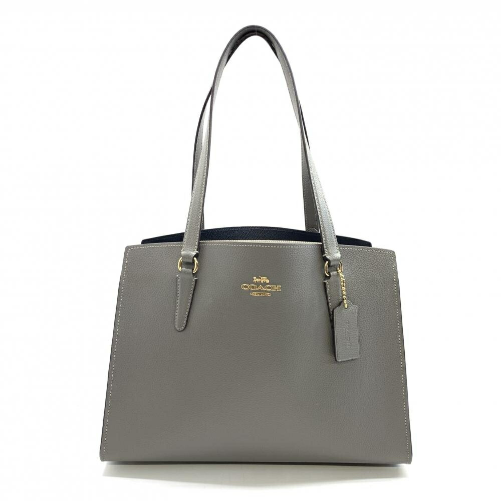 COACH コーチ職 C4078 2WAY肩先 ハンドバック トートバッグ なめし革 薄墨色 ゴールド金具 レディース 管理することRT47787