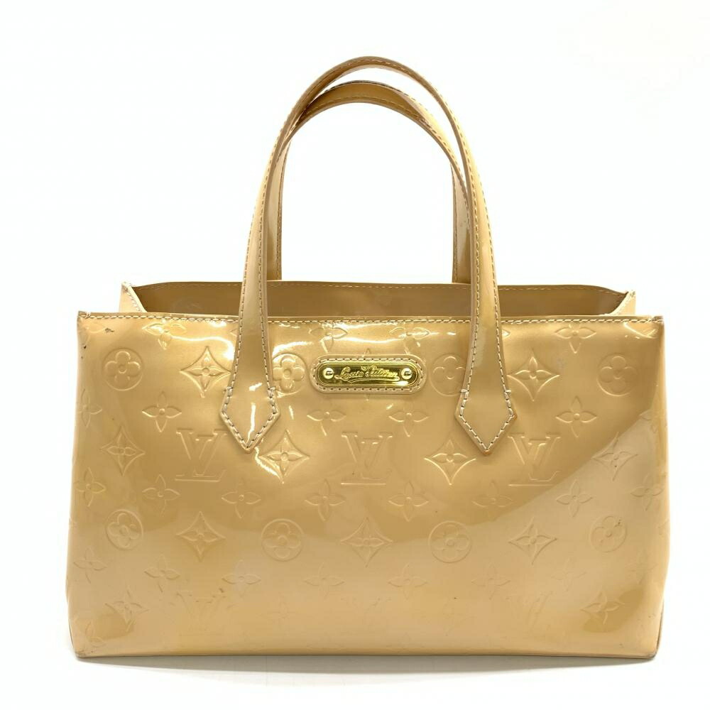 LOUIS VUITTON ルイヴィトン M91452 ヴェルニ ウィルシャーPM ブロンコライユ ベージュ系 ハンドバック エナメル 管理することRT48281