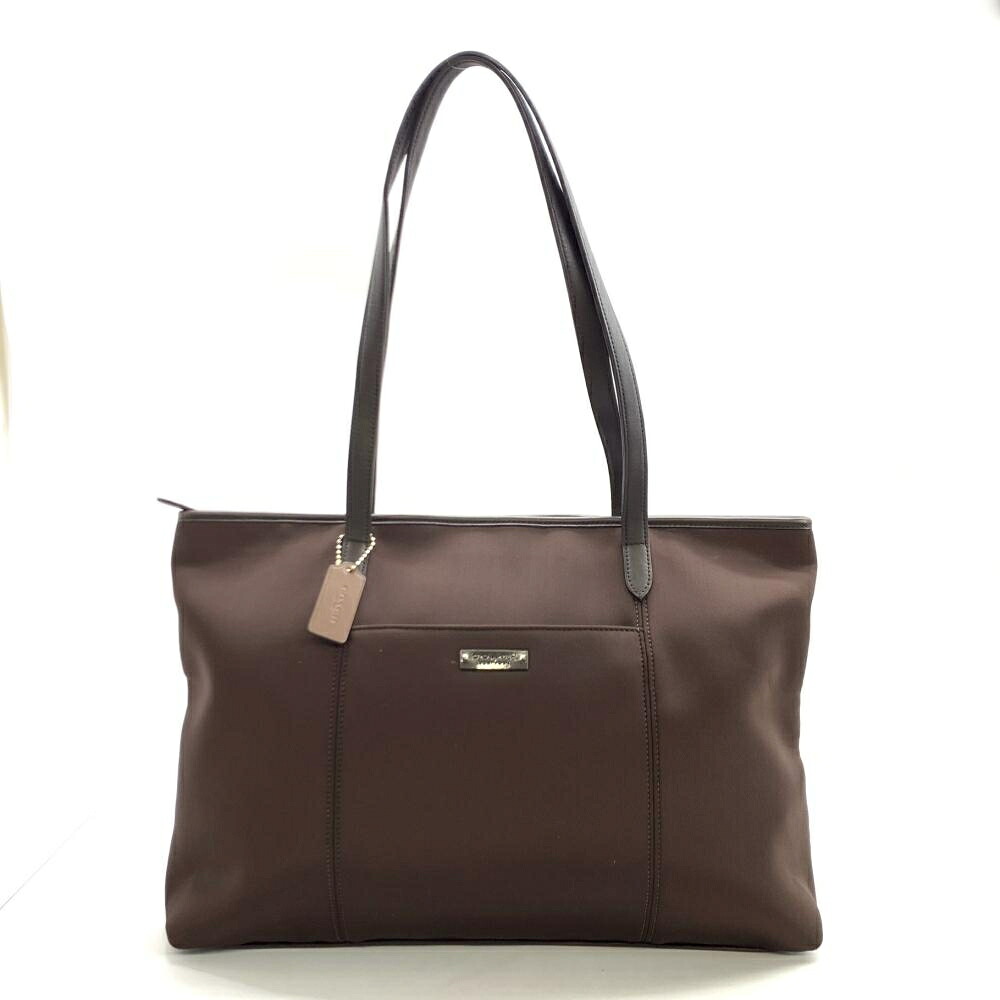 COACH　コーチ 6207 トートバッグ ナイロン ウレタン素材 ショルダー 肩掛け ブラウン 大きめ 管理RT48385｜かんてい局名古屋錦三丁目・緑店