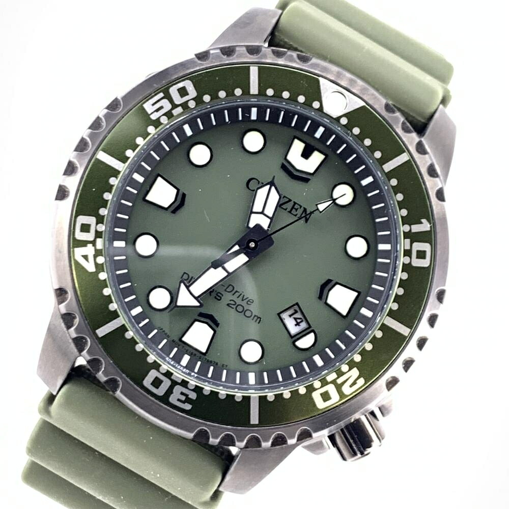 CITIZEN シチズン BN0157-11X PROMASTER MARINE プロマスター マリン E168-S129061 44mm メンズ クオーツ デイト 200m ダイバー エコドライブ ウレタンブレス ステンレススチールケース 管理YI44831｜かんてい局名古屋錦三丁目・緑店