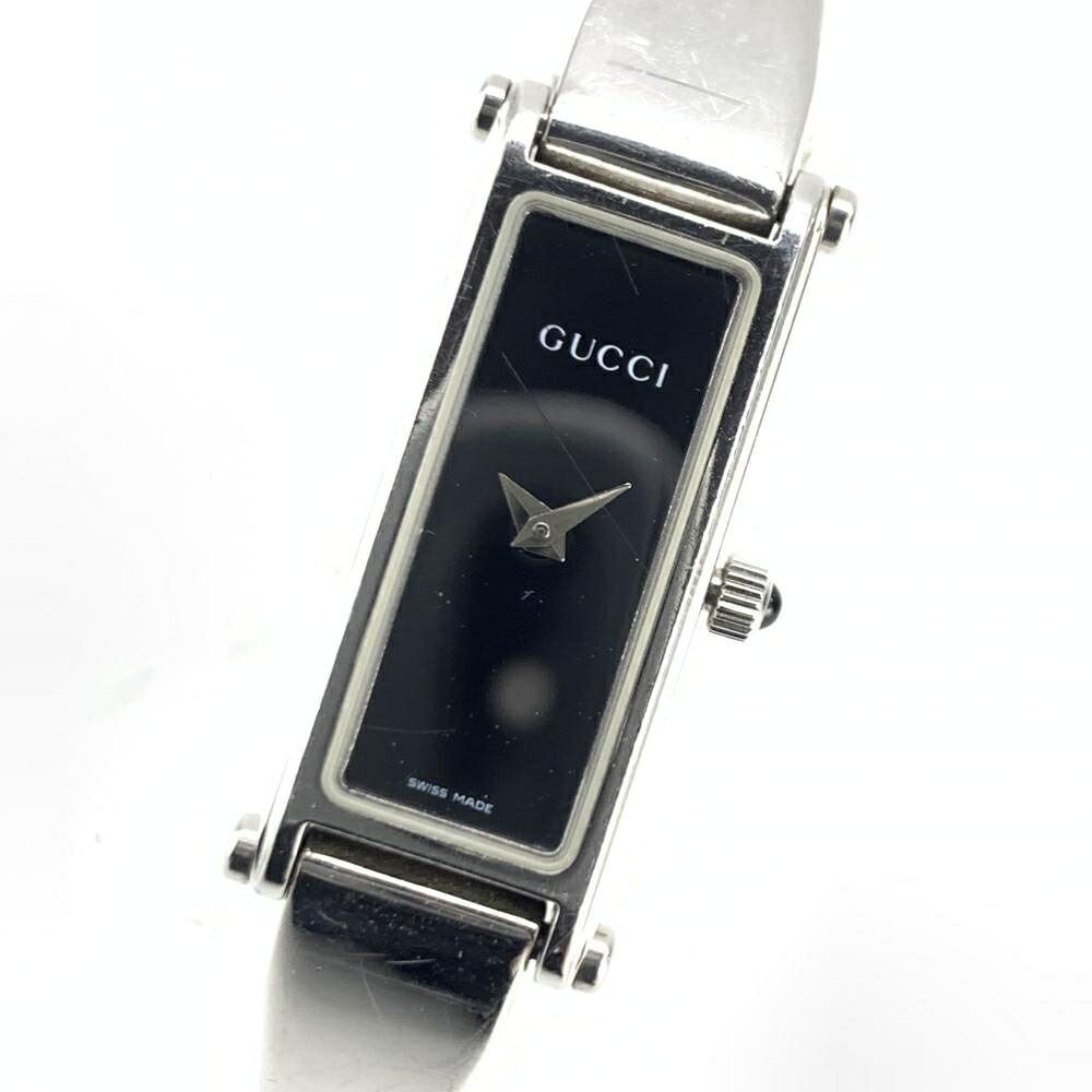 GUCCI グッチ 1500L 14mm レディース クオーツ バングル ウォッチ ブラック インデックス ドレスウォッチ 黒文字盤 管理YI45796｜かんてい局名古屋錦三丁目・緑店