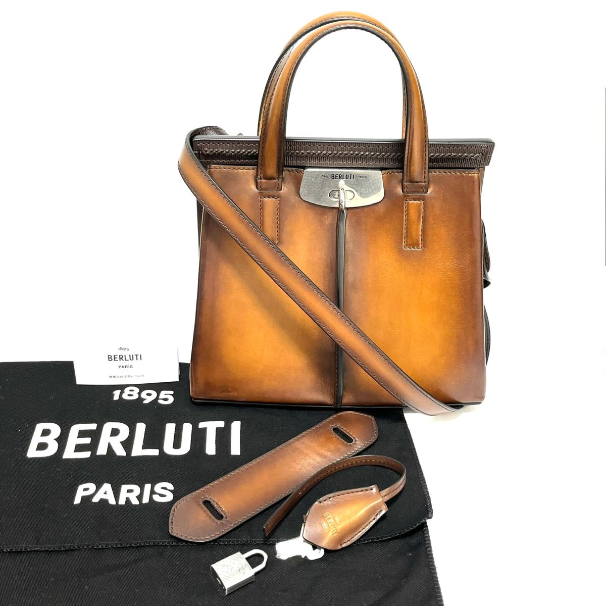 【 BERLUTI】ベルルッティ ルティ25 レザー メッセンジャー 2way ハンドバッグ ショルダーバッグ メッセンジャーバッグ ブラウン USED:A かんてい局亀有店 296,100円
