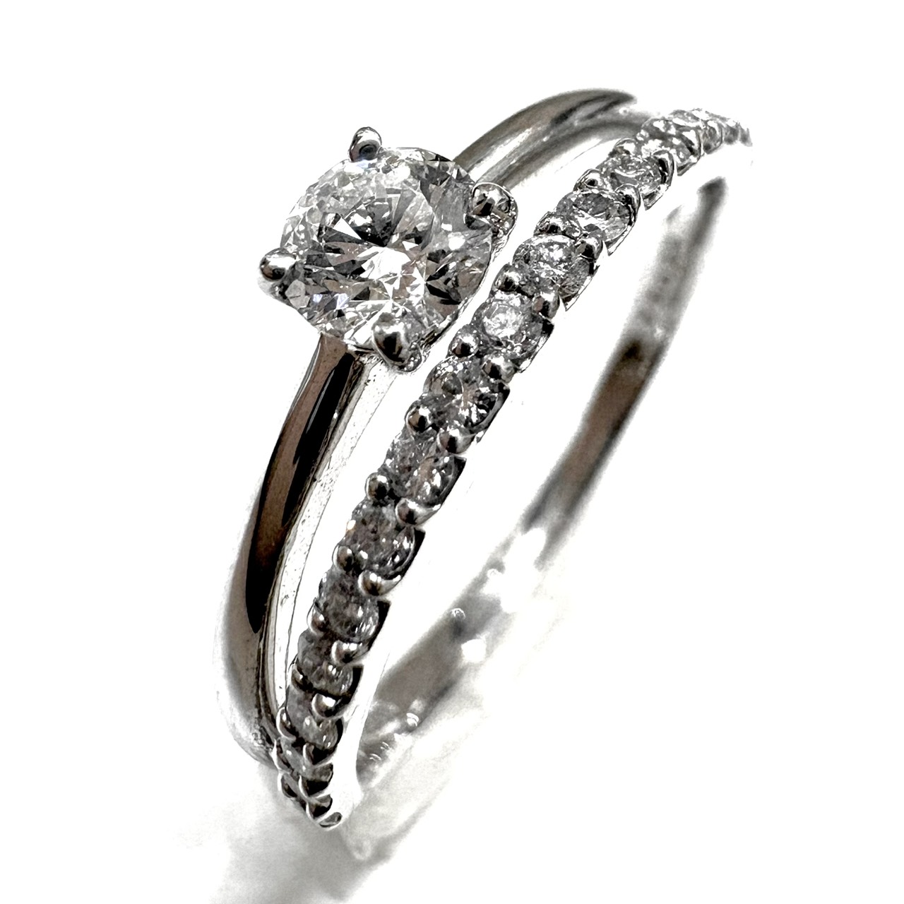リング 指輪 Pt900（プラチナ） ダイヤモンド 0.278ct 0.22ct 約12号 約3.2g 1PD メレダイヤ レディース 883｜質屋かんてい局 亀有店
