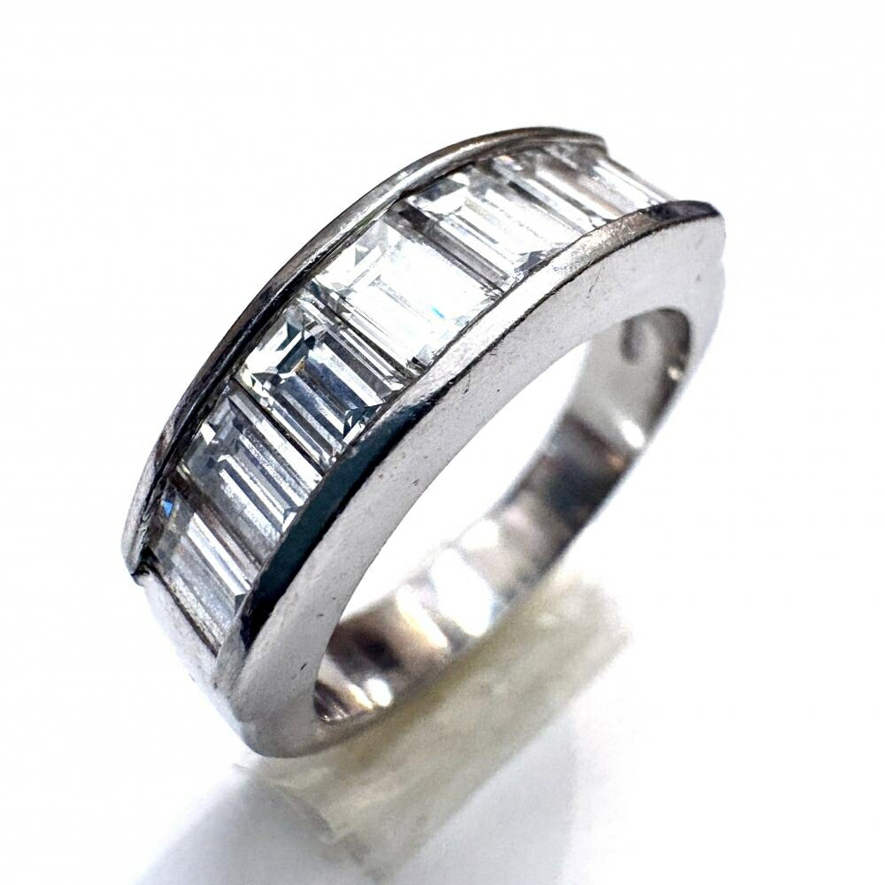 Pt900 エメラルドカットダイヤモンド 指輪 2.00ｃｔ 約14号 約9.9ｇ プラチナ スタイリッシュ ユニセックス メンズ レディース かっこいい 20760 217,900円