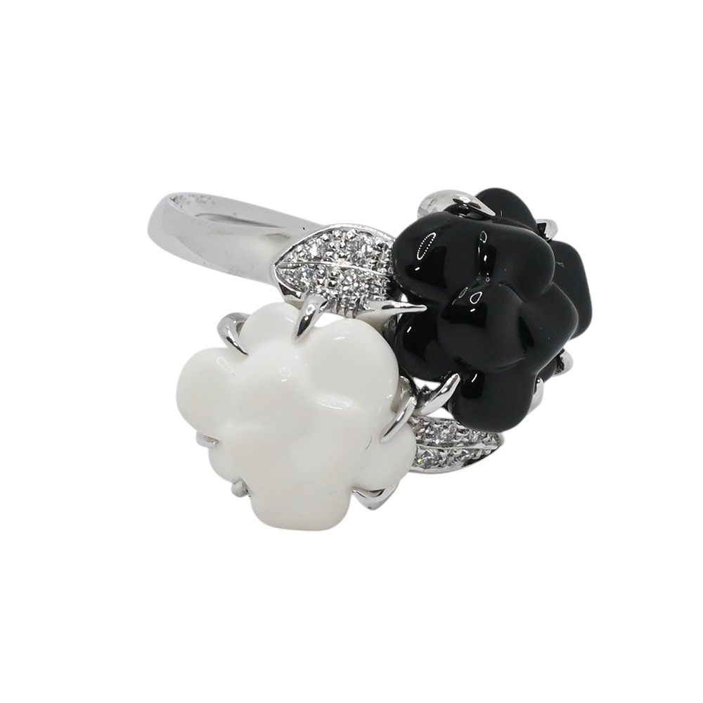 楽天市場】シャネル CHANEL リング カメリア 2フラワー リーフ