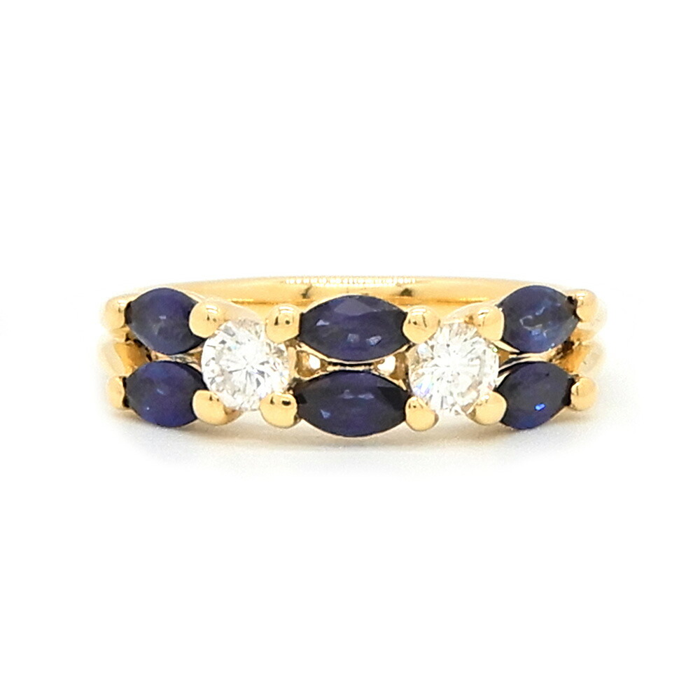 K18 ダイヤ サファイア リング S1.11ct D0.38ct 約4.3g 約11.5号 提携している工房にて磨き済み レディース【中古】【松戸店】｜かんてい局伯楽三軒茶屋店　松戸店