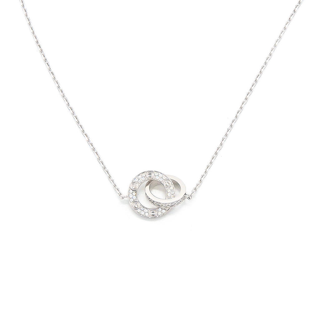Cartier【カルティエ】ネックレス ラブサークル 750 K18WG ダイヤ 約5.8g レディース 【中古】【松戸店】|かんてい局伯楽三軒茶屋店 松戸店