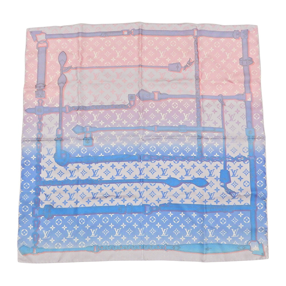 LOUIS VUITTON【ルイ ヴィトン】カレ70 ライジング　コンフィデンシャルスカーフ ピンク×ブルー レディース【中古】【松戸店】