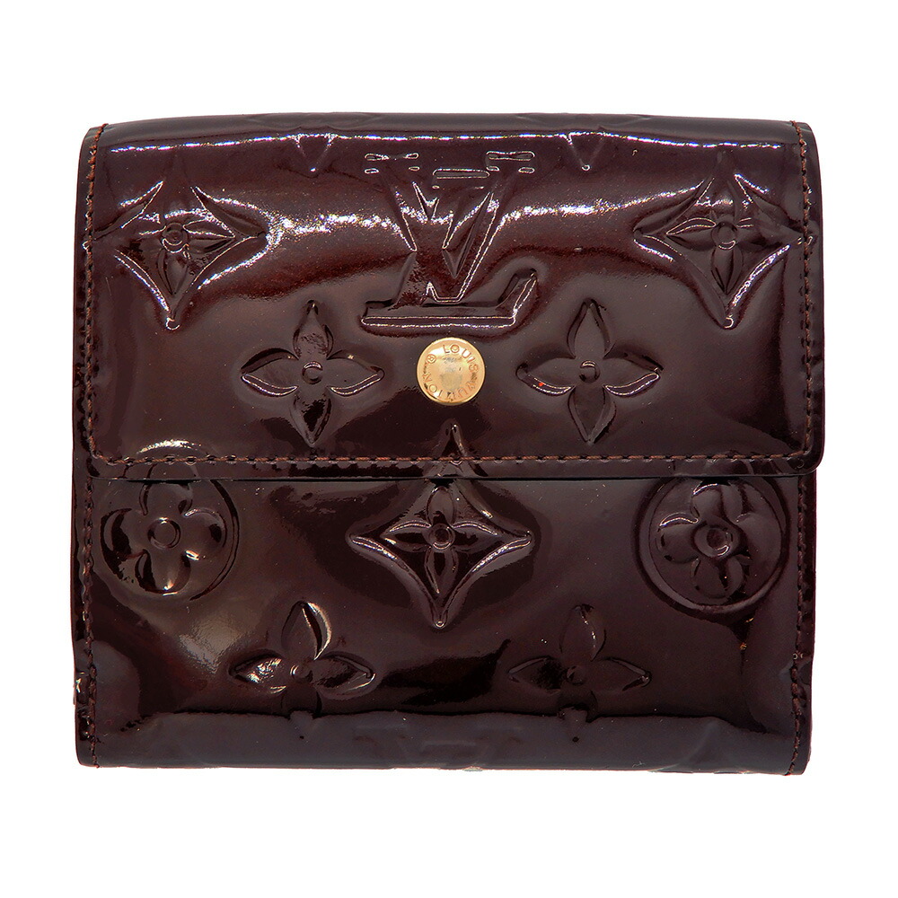 LOUIS VUITTON【ルイヴィトン】 M93523 ポルトモネビエ カルトクレディ アマラント モノグラム ヴェルニ 二つ折り紙入れ W引っかかり レディース 【中古】【松戸店】