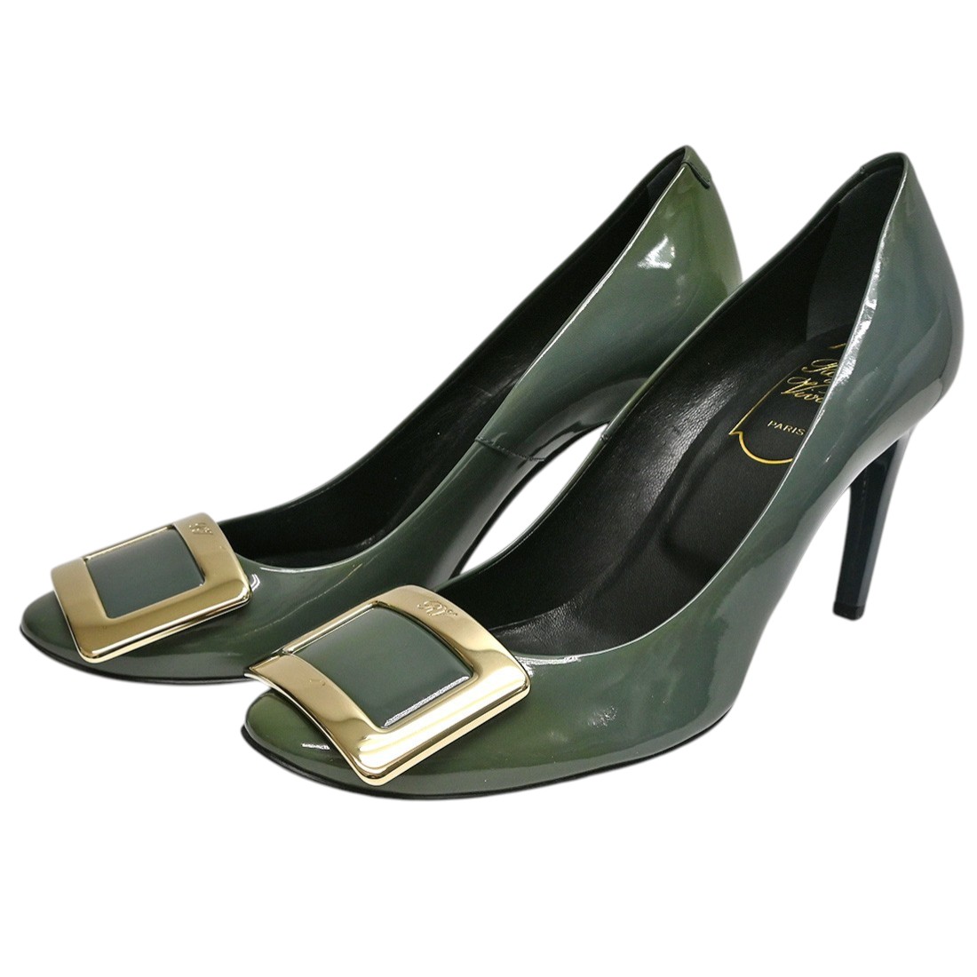 Roger Vivier【ロジェ ヴィヴィエ】ハイヒール エナメル 専売特許なめし革 緑であること 35 1/2(約22.5糎～23糎) レディース【中古】【松戸】
